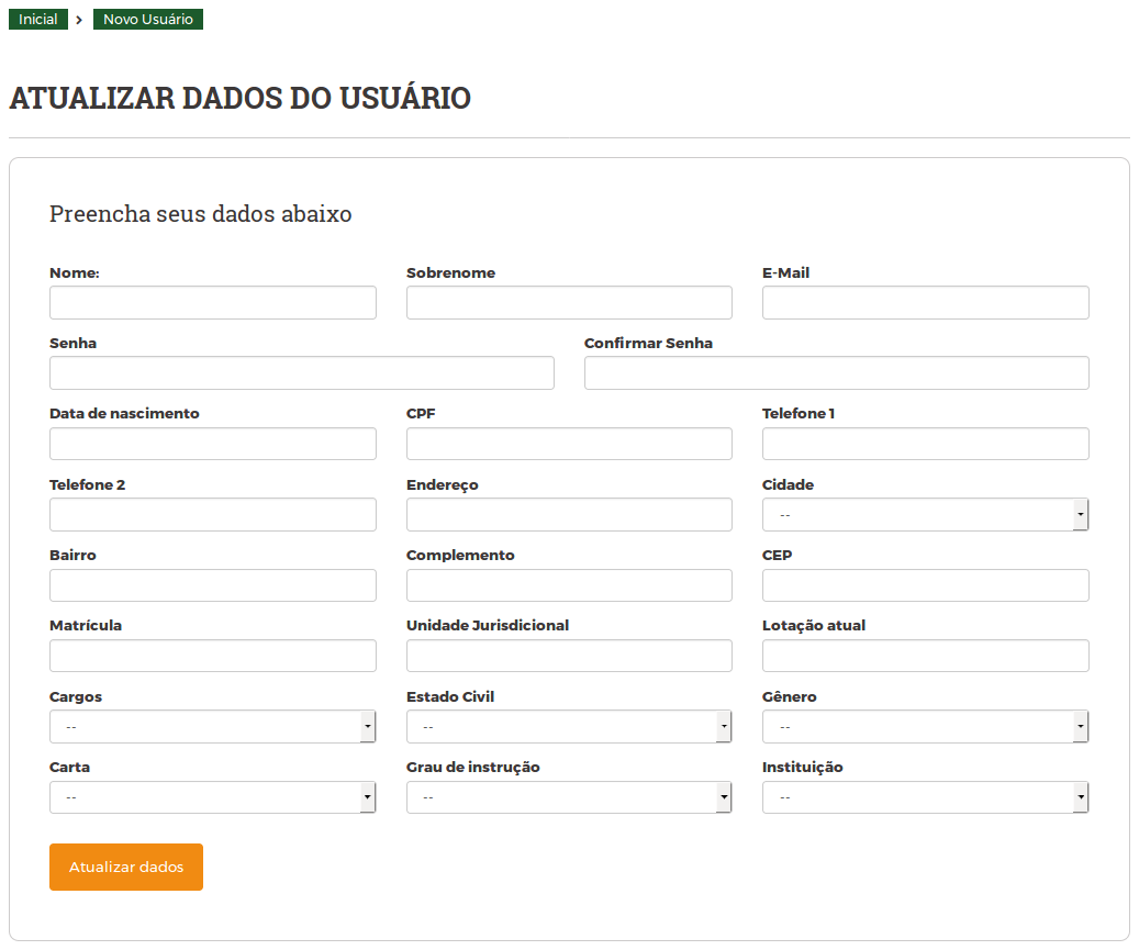 Cadastre sua senha para acessar à área restrita do site SINDOJUSSINDOJUS